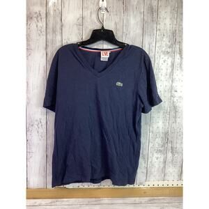 LACOSTE Live Shirt Women Size 5 Large Top Tee Short Sleeve Black